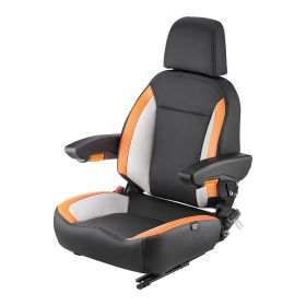 Universal Forklift Seat, Tractor Seat with Adjustable Back, Armrest, Headrest & Safety Belt, Secure Tractor Seat with Micro Switch