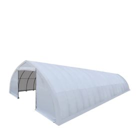 30' x 80' Peak Ceiling Storage Shelter with Heavy Duty 17 oz PVC Cover & Drive Through Doors, TMG-ST3080V