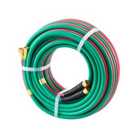 Oxygen Acetylene Hose, 1/4-Inch x 50FT Oxy Acetylene Hose with 9/16"-18 LH/RH B Fittings