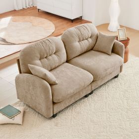 Loveseat Cloud Sectional Couches Chenille Fabric,Quilted Pleated Design, Ergonomic Design
