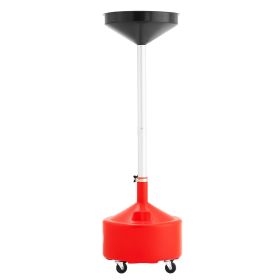 8 Gallon Waste Oil Drain Tank, Industrial Fluid Drain Tank with Adjustable Funnel Height, Portable Oil Drainer with Wheels