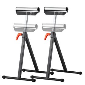 2-Pack Roller Stands, 135 lb Load Capacity, 26.8-42.5'' Adjustable Height, Folding Heavy Duty Design with 11.5 in Polished Steel Roller Head
