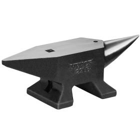 Single Horn Anvil, 22Lbs Cast Steel Anvil, High Hardness Rugged Round Horn Anvil Blacksmith, Large Countertop and Stable Base