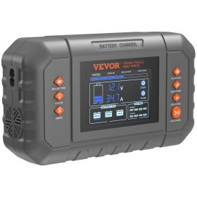 Smart Battery Charger, 35-Amp, Lithium LiFePO4 Lead-Acid (AGM / Gel / SLA) Car Battery Charger with LCD Display