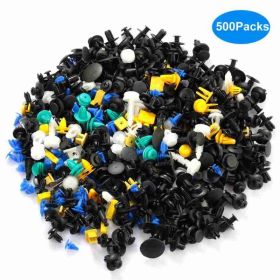 500Packs Bumper Fastener Rivets 30 Kinds Bumper Push Clips Fender Replacement Universally Fit Car Panel Skirt Shield Retainer (Option: 500Pcs)