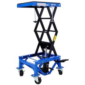 300 Pound Hydraulic Motorcycle Scissor Jack Lifting Foot Wheel Suitable For Small Off-road Vehicles, Blue, Prohibited PlatformTemu (Option: Blue)