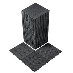 Interlocking Deck Tiles, 36 Pack,11.6"x11.6" 36 sq. ft Plastic Waterproof Outdoor Flooring All Weather Use (Color: Dark Gray - PP, Quantity: 36 pcs)