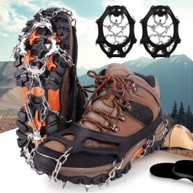 Shoe Ice Claws, Traction Shoe Nails, Ice and Snow Grip Straps with 19 Stainless Steel Nails, Shoe Claws Anti-Slip Boot Nails, Suitable for Walkin (Model: XL)