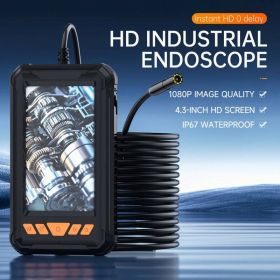 Handheld Industrial Endoscope Camera With 4.3 Inch IPS Screen IP67 HD Inspection Borescope 8 Adjustble LED - 1080P HD Borescope, - Portable Inspe (Option: 5M)