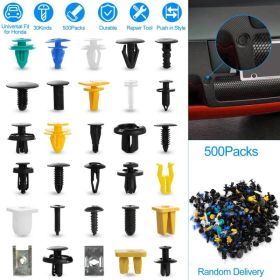 500Packs Bumper Fastener Rivets 30 Kinds Bumper Push Clips Fender Replacement (Option: MultiColor)