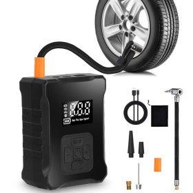 1Pc 150PSI Cordless Tire Inflator Digital Air Compressor With LED Light Emergency Power Bank For Cars Motorcycles Bicycles Balls (Option: NoCarCharge)